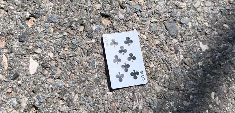 First card in the roadside discovery sequence: eight of clubs